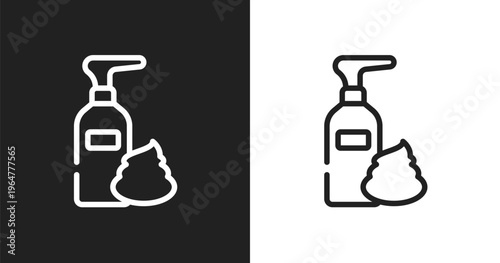 Foam hair icon. Linear black, white icon from beauty kit collection. Outline foam hair vector. Thin line symbol isolated on white and black background