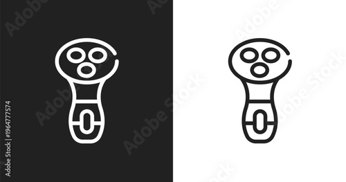 Electric shaver for women icon. Linear black, white icon from pretty collection. Outline electric shaver for women vector. Thin line symbol isolated on white and black background