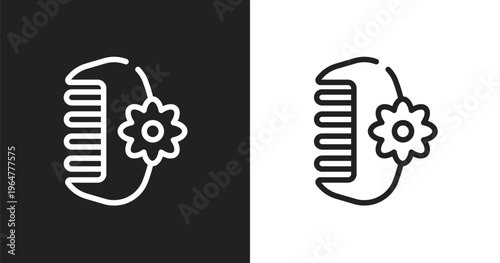 Hair clamp icon. Linear black, white icon from pretty collection. Outline hair clamp vector. Thin line symbol isolated on white and black background