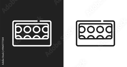 Eye shadow pallette icon. Linear black, white icon from pretty collection. Outline eye shadow pallette vector. Thin line symbol isolated on white and black background