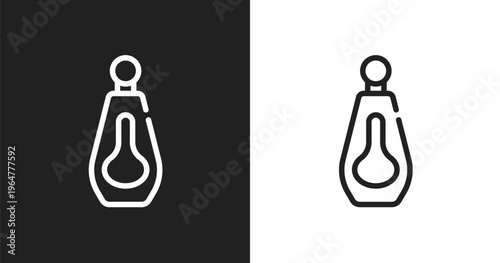 Big perfume bottle icon. Linear black, white icon from pretty collection. Outline big perfume bottle vector. Thin line symbol isolated on white and black background