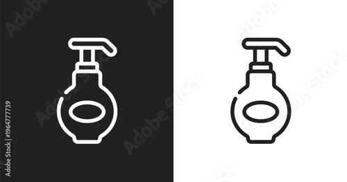 Moisturizing lotion icon. Linear black, white icon from pretty collection. Outline moisturizing lotion vector. Thin line symbol isolated on white and black background