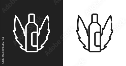 Aloe vera icon. Linear black, white icon from beauty salon collection. Outline aloe vera vector. Thin line symbol isolated on white and black background