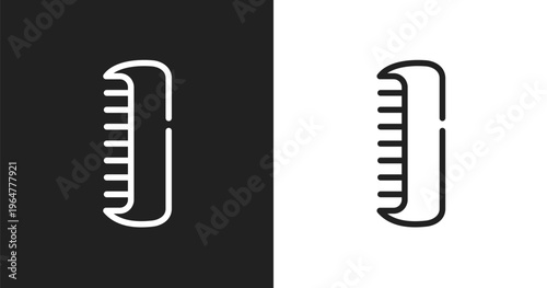 Men comb icon. Linear black, white icon from beautiful collection. Outline men comb vector. Thin line symbol isolated on white and black background