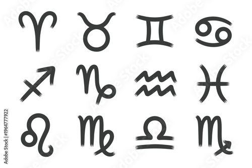 Zodiac Signs Brush Stroke Style astrology horoscope