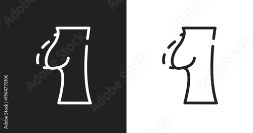 Nipple icon. Linear black, white icon from plastic surgery collection. Outline nipple vector. Thin line symbol isolated on white and black background
