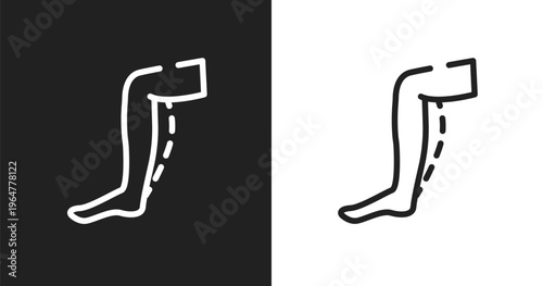 Calf icon. Linear black, white icon from plastic surgery collection. Outline calf vector. Thin line symbol isolated on white and black background