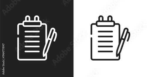 Medical report icon. Linear black, white icon from plastic surgery collection. Outline medical report vector. Thin line symbol isolated on white and black background