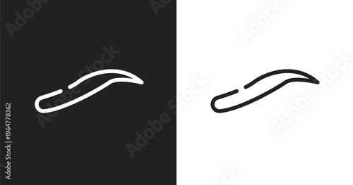 Eyebrows icon. Linear black, white icon from make up collection. Outline eyebrows vector. Thin line symbol isolated on white and black background