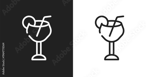 Margarita icon. Linear black, white icon from beauty and spa collection. Outline margarita vector. Thin line symbol isolated on white and black background