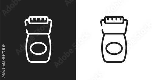 Epilator icon. Linear black, white icon from beauty and spa collection. Outline epilator vector. Thin line symbol isolated on white and black background