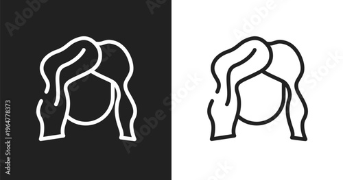 Hairdresser icon. Linear black, white icon from beauty and spa collection. Outline hairdresser vector. Thin line symbol isolated on white and black background