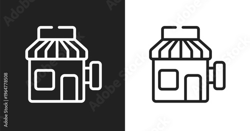 Barber icon. Linear black, white icon from hairdressing and barber shop collection. Outline barber vector. Thin line symbol isolated on white and black background