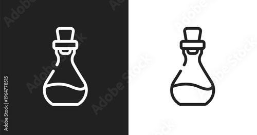 Essence icon. Linear black, white icon from spa collection. Outline essence vector. Thin line symbol isolated on white and black background