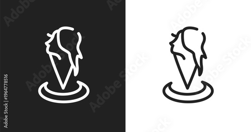 Hair salon icon. Linear black, white icon from spa collection. Outline hair salon vector. Thin line symbol isolated on white and black background