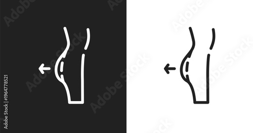 Liposuction icon. Linear black, white icon from spa collection. Outline liposuction vector. Thin line symbol isolated on white and black background