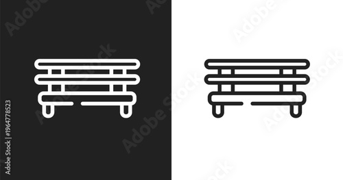 Spa bed icon. Linear black, white icon from spa and yoga collection. Outline spa bed vector. Thin line symbol isolated on white and black background