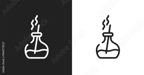 Scent icon. Linear black, white icon from spa and yoga collection. Outline scent vector. Thin line symbol isolated on white and black background