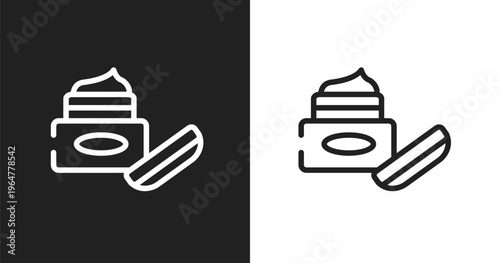 Skincare icon. Linear black, white icon from spa and yoga collection. Outline skincare vector. Thin line symbol isolated on white and black background