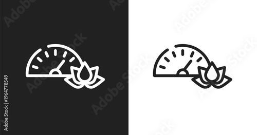 Pressure icon. Linear black, white icon from sauna collection. Outline pressure vector. Thin line symbol isolated on white and black background
