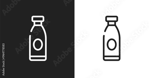 Lotion icon. Linear black, white icon from sauna collection. Outline lotion vector. Thin line symbol isolated on white and black background
