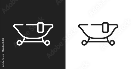 Jacuzzi icon. Linear black, white icon from sauna collection. Outline jacuzzi vector. Thin line symbol isolated on white and black background