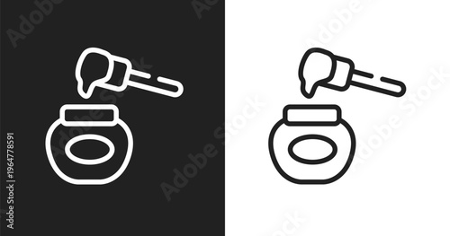 Honey icon. Linear black, white icon from sauna collection. Outline honey vector. Thin line symbol isolated on white and black background