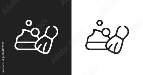 Shaving foam icon. Linear black, white icon from hairdressing and barber shop collection. Outline shaving foam vector. Thin line symbol isolated on white and black background