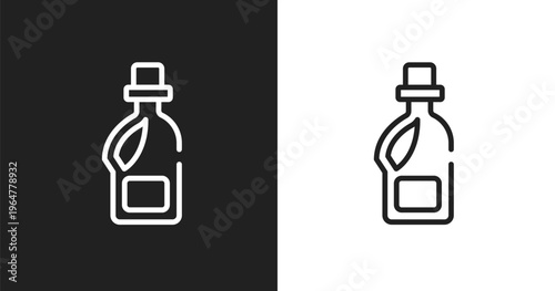 Softener icon. Linear black, white icon from hairdressing collection. Outline softener vector. Thin line symbol isolated on white and black background