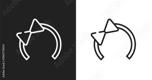 Hair tie icon. Linear black, white icon from hairdressing collection. Outline hair tie vector. Thin line symbol isolated on white and black background