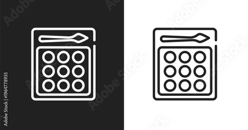 Shadow icon. Linear black, white icon from beauty & cosmetics collection. Outline shadow vector. Thin line symbol isolated on white and black background