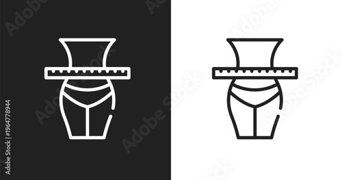 Slim icon. Linear black, white icon from spa & wellness collection. Outline slim vector. Thin line symbol isolated on white and black background