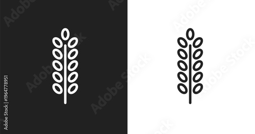 Lavender icon. Linear black, white icon from spa & wellness collection. Outline lavender vector. Thin line symbol isolated on white and black background