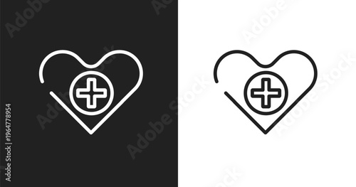 Health care icon. Linear black, white icon from beauty collection. Outline health care vector. Thin line symbol isolated on white and black background