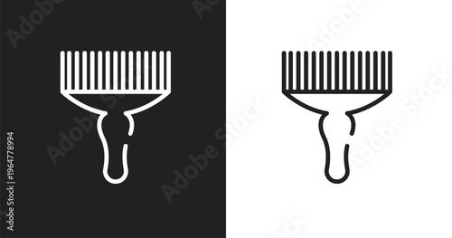 Afro pick icon. Linear black, white icon from beauty collection. Outline afro pick vector. Thin line symbol isolated on white and black background