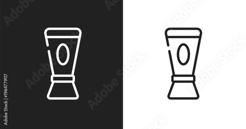 Hair conditioner icon. Linear black, white icon from hairdressing and barbershop collection. Outline hair conditioner vector. Thin line symbol isolated on white and black background