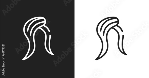 Hair style icon. Linear black, white icon from beauty collection. Outline hair style vector. Thin line symbol isolated on white and black background