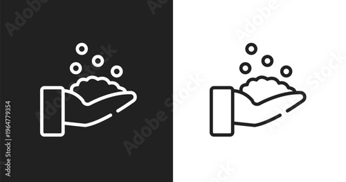 Hygienic icon. Linear black, white icon from beauty collection. Outline hygienic vector. Thin line symbol isolated on white and black background