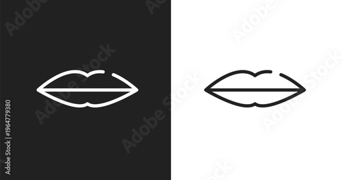 Seductive icon. Linear black, white icon from beauty collection. Outline seductive vector. Thin line symbol isolated on white and black background