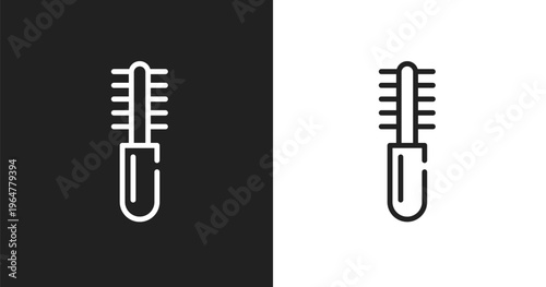 Combs icon. Linear black, white icon from beauty collection. Outline combs vector. Thin line symbol isolated on white and black background