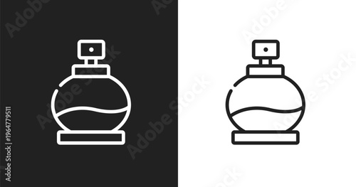 Fragance icon. Linear black, white icon from beauty collection. Outline fragance vector. Thin line symbol isolated on white and black background