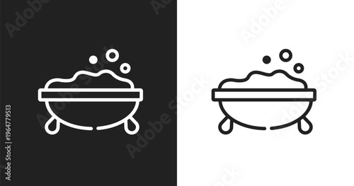 Foam icon. Linear black, white icon from beauty collection. Outline foam vector. Thin line symbol isolated on white and black background