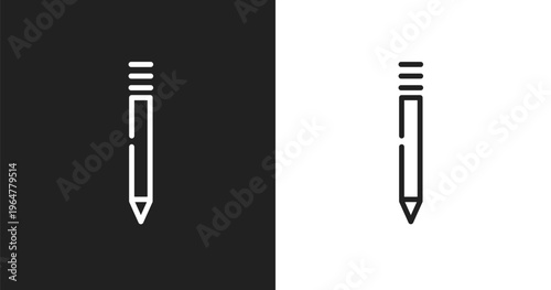 Eyebrow pencil icon. Linear black, white icon from beauty collection. Outline eyebrow pencil vector. Thin line symbol isolated on white and black background