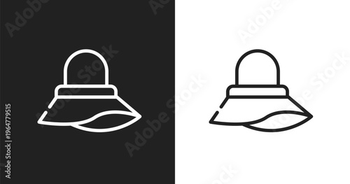 Pamela icon. Linear black, white icon from hipster collection. Outline pamela vector. Thin line symbol isolated on white and black background