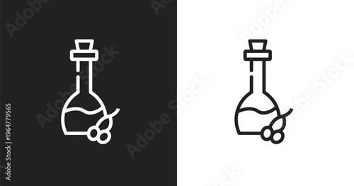 Olive oil icon. Linear black, white icon from spa elements collection. Outline olive oil vector. Thin line symbol isolated on white and black background