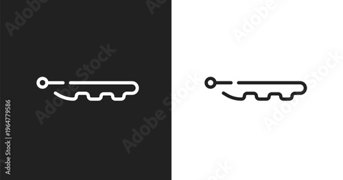 Hair pins icon. Linear black, white icon from beauty collection. Outline hair pins vector. Thin line symbol isolated on white and black background
