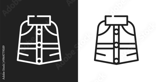 Cloak icon. Linear black, white icon from autumn collection. Outline cloak vector. Thin line symbol isolated on white and black background