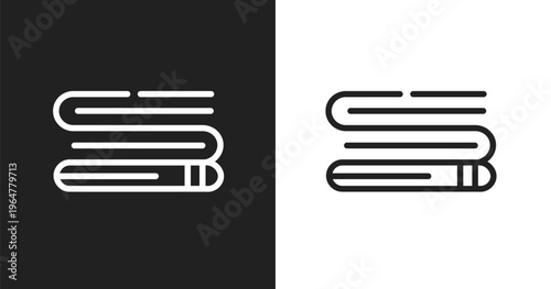 Blanket icon. Linear black, white icon from autumn collection. Outline blanket vector. Thin line symbol isolated on white and black background