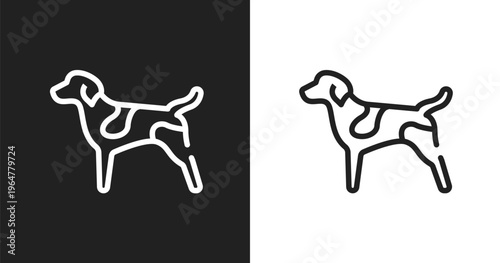 German shorthaired pointer icon. Linear black, white icon from dog breeds heads collection. Outline german shorthaired pointer icon vector. Thin line symbol for use on web and mobile apps, logo,