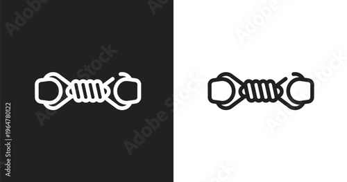 Pet toy icon. Linear black, white icon from pet lovers collection. Outline pet toy vector. Thin line symbol isolated on white and black background